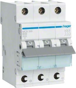 Hager MCS350 LS-Schalter 3P 6kA C-50A QC Quick Connect 1M Hager MCS350 LS-Schalter 3P 6kA C-50A QC Quick Connect 1M von Hager