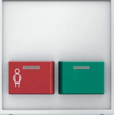 Hager Q.1 – Kappe Taster Anruf Rot + Grün aus weiß Polar von Hager