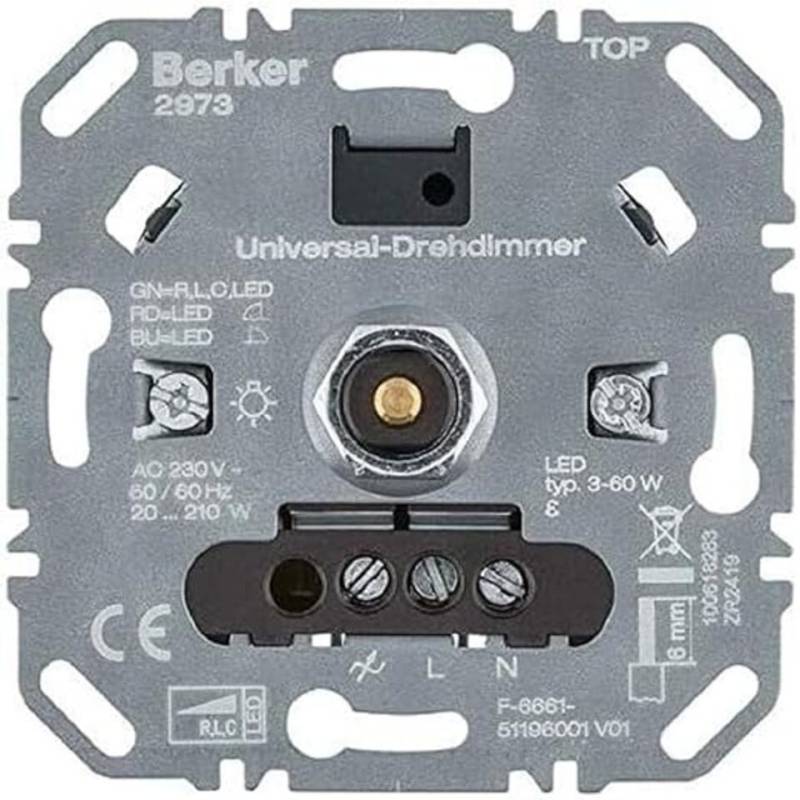 Hager Schalter Berker 2973 Uni-Drehdimmer (R L C LED) Lichtst. von Hager