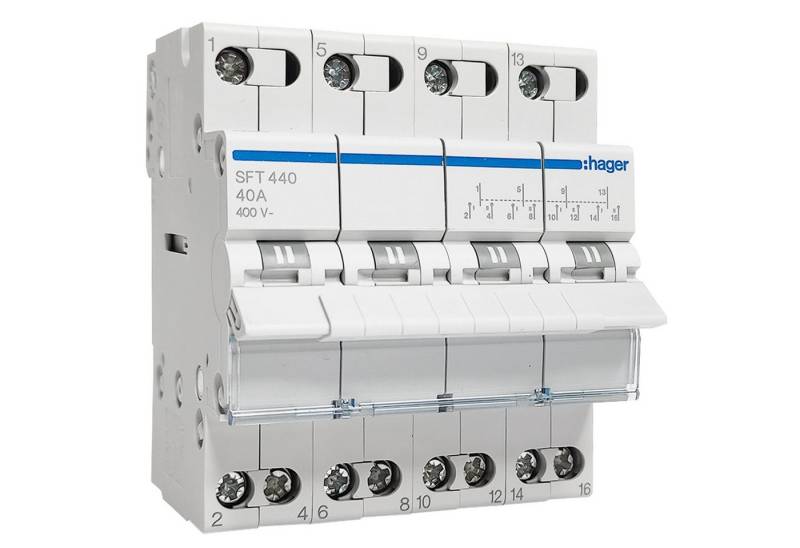 Hager Schalter Hager SFT440 Wahlschalter 4-polig 40A Modularer Gruppenschalter (1-St) von Hager