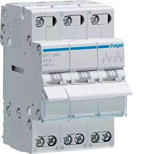 Hager SFT340 Switch Modular 3-polig 40 A COMUN oben i-0-ii Hager SFT340 Switch Modular 3-polig 40 A COMUN oben i-0-ii von Hager