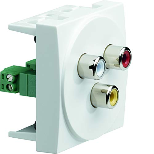 Hager Systo – Steckdose 3RCA Audio Weiß Rot Gelb Systo 2 Modul Hager Systo – Steckdose 3RCA Audio Weiß Rot Gelb Systo 2 Modul von Hager
