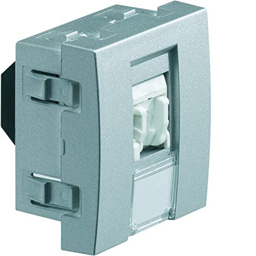 Hager Systo – Steckdose RJ45 Kategorie 6 FTP Systo 2 Module Aluminium von Hager