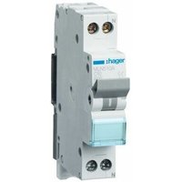 Hager - MLN510A Leistungsschalter 1P+N 10A Kurve-C 6kA 1 Modul von Hager