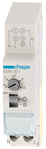 Hager EMN001 Treppenlichtzeitschalter Hutschiene 230V, 230 V, small von Hager