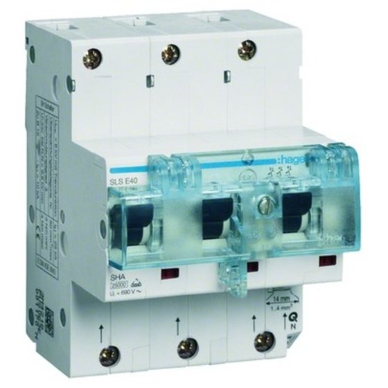 hager - SLS-Schalter E 3p REG 40A 230V 690V/Ui 25kA 6kV Gr:2 IP2X von Hager