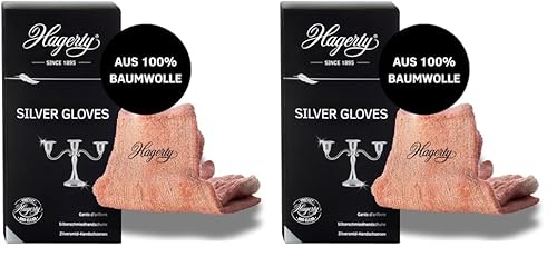 Hagerty Silver Gloves Silberputzhandschuhe mit Anlaufschutz 1 Paar I Imprägnierte Polierhandschuhe aus Baumwolle I Praktische Silber Handschuhe zur Reinigung von Silber und versilbertem Metall von Hagerty