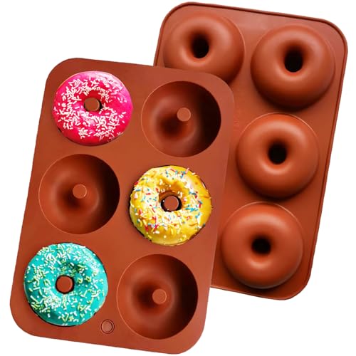 Haggt® Donuts Backform, 2 Stück, Donut Form Silikon BPA Frei Antihaft Donutblech Donuts Formen (6 Cavity - Donut) von Haggt