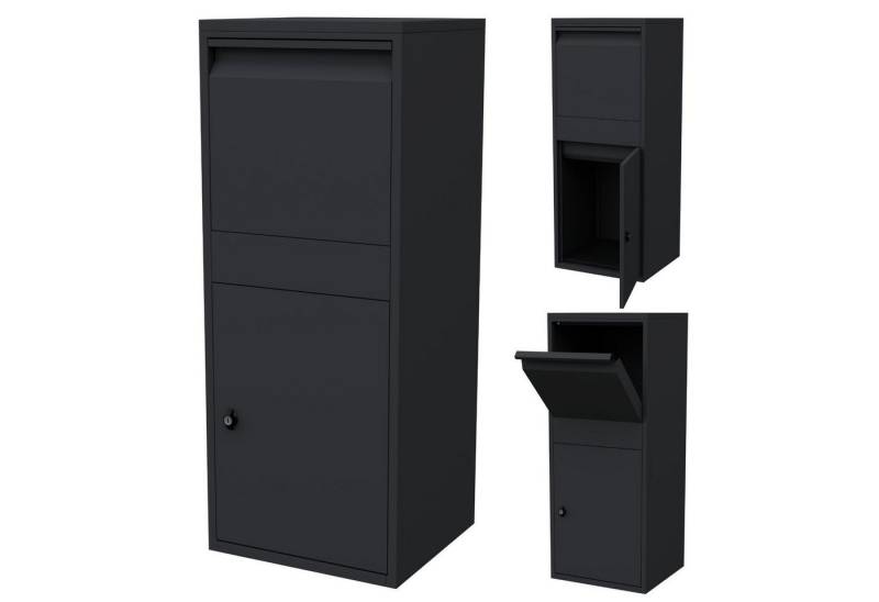 HAGO Briefkasten HAGO24 Paketbriefkasten mit Paketbox Anthrazit sicherer Briefkasten von Hago