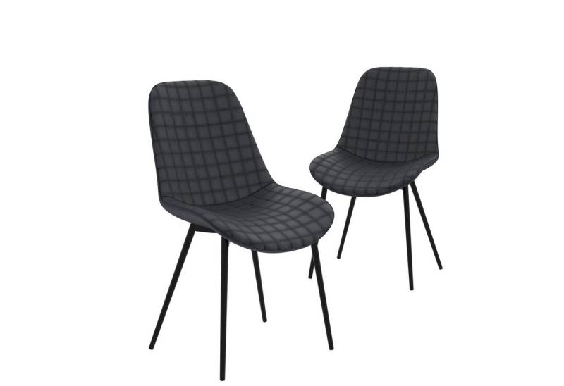 HAGO Esszimmerstuhl HAGO24 2er Set Esszimmerstühle Anthrazit - Samt Komfortpolster ergonom von Hago