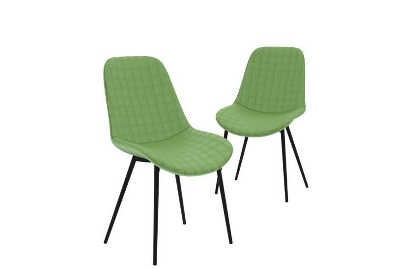 HAGO Esszimmerstuhl HAGO24 2er Set Esszimmerstühle Salbei - Samt Komfortpolster ergonomisc von Hago