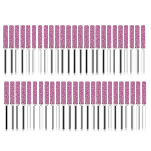 Hagsnec 50 Stück Schleifsteinfeile, Polier-Schleifwerkzeug, Schleifstifte für Kettensägenschärfer, 4 mm von Hagsnec