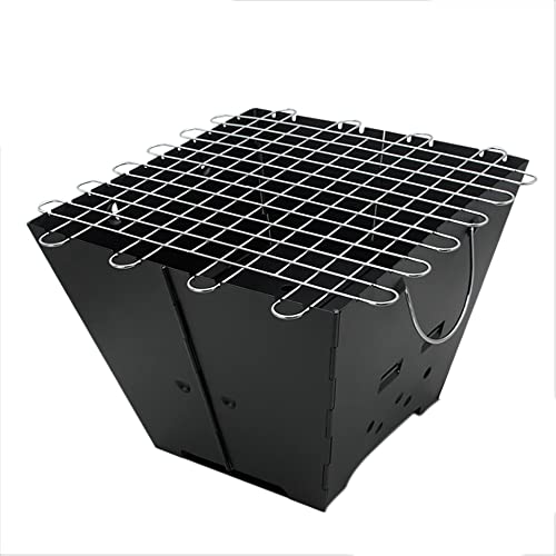Hagsnec BBQ Outdoor Holzkohlegrill 2-5 Personen Picknick Edelstahl Grill Tragbar Faltbar von Hagsnec