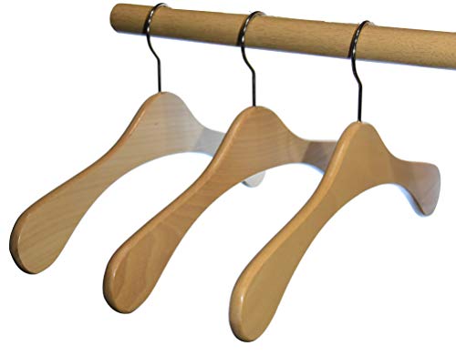 Hagspiel" Kleiderbügel aus Holz, 5 St. Garderobenbügel aus Buchenholz (Vollholz), Natur lackiert, Made in EU (Austria) von Hagspiel