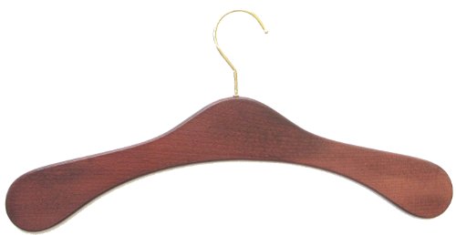 Hagspiel Kleiderbügel aus Holz, 5 Stk. Garderobenbügel aus Buchenholz, Mahagoni gebeizt, vermessingter Haken, Made in Austria von Hagspiel