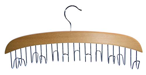 Hagspiel, 1 St. Krawattenhalter aus Buchenholz, Natur lackiert, aufklappbar für 24 Krawatten (Gürtelhalter Holz) von Hagspiel