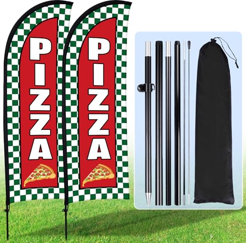 Hahafelt 2 Sets Pizza Feder Flagge Banner für Business Werbung 2,1 x 1,6 m Pizza Werbung Flagge Schild mit Fahnenmast Erdspieß Tragbare Tasche Grün Grillschilder Banner für Outdoor Boden Hahafelt 2 Sets Pizza Feder Flagge Banner für Business Werbung 2,1 x 1,6 m Pizza Werbung Flagge Schild mit Fahnenmast Erdspieß Tragbare Tasche Grün Grillschilder Banner für Outdoor Boden von Hahafelt