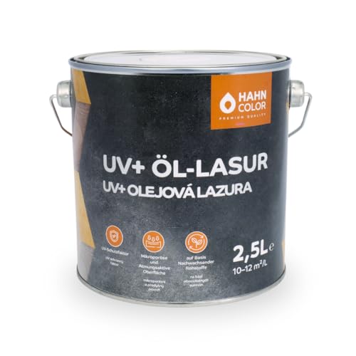 Hahn Color UV-Öl-Lasur - Holzschutzlasur für Außen & Innen, UV-Schutz, Wetterfest, Atmungsaktiv, Holzlasur, Öl, Langzeit-Schutz, Wetterschutz, Holz, Imprägnierung, Gartenmöbel Hahn Color UV-Öl-Lasur - Holzschutzlasur für Außen & Innen, UV-Schutz, Wetterfest, Atmungsaktiv, Holzlasur, Öl, Langzeit-Schutz, Wetterschutz, Holz, Imprägnierung, Gartenmöbel von Hahn Color
