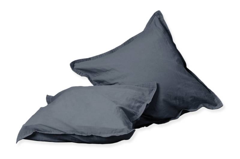 2 Stück Hahn Renforce Kissenbezüge 40x40 cm stonewashed grau anthrazit 123061... von H. G. Hahn GmbH