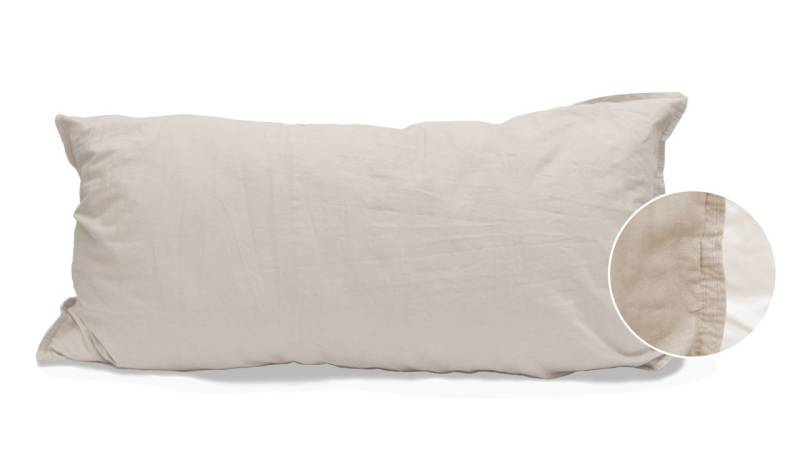 2 Stück Hahn Renforce Kissenbezüge 40x80 cm stonewashed uni leinen 123061-719 von H. G. Hahn GmbH