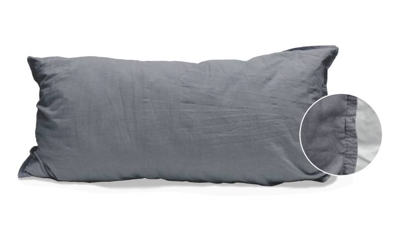 2 Stück Hahn Renforce Kissenbezüge 40x80 cm stonewashed grau anthrazit 123061... von H. G. Hahn GmbH