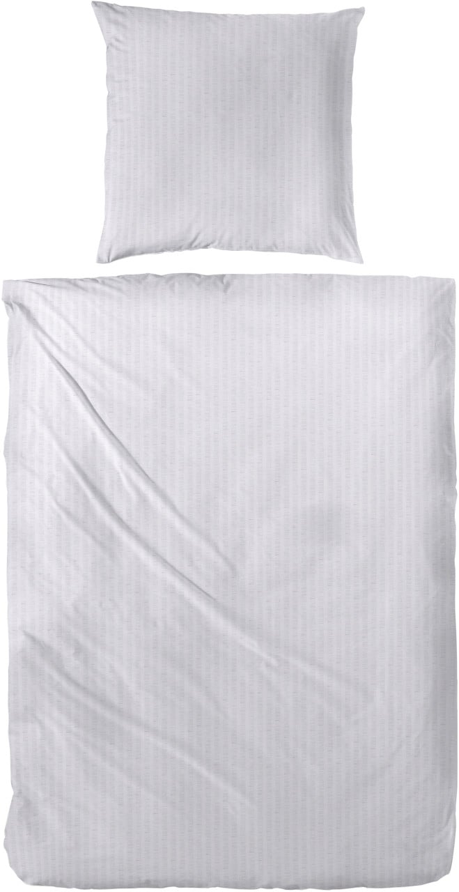 Baumwoll Seersucker Bettwäsche 155 x 220 cm hellgrau von Hahn Haustextilien