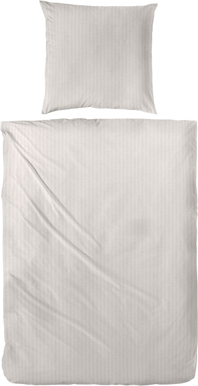 Baumwoll Seerzucker Bettwäsche 155 x 220 cm taupe von Hahn Haustextilien