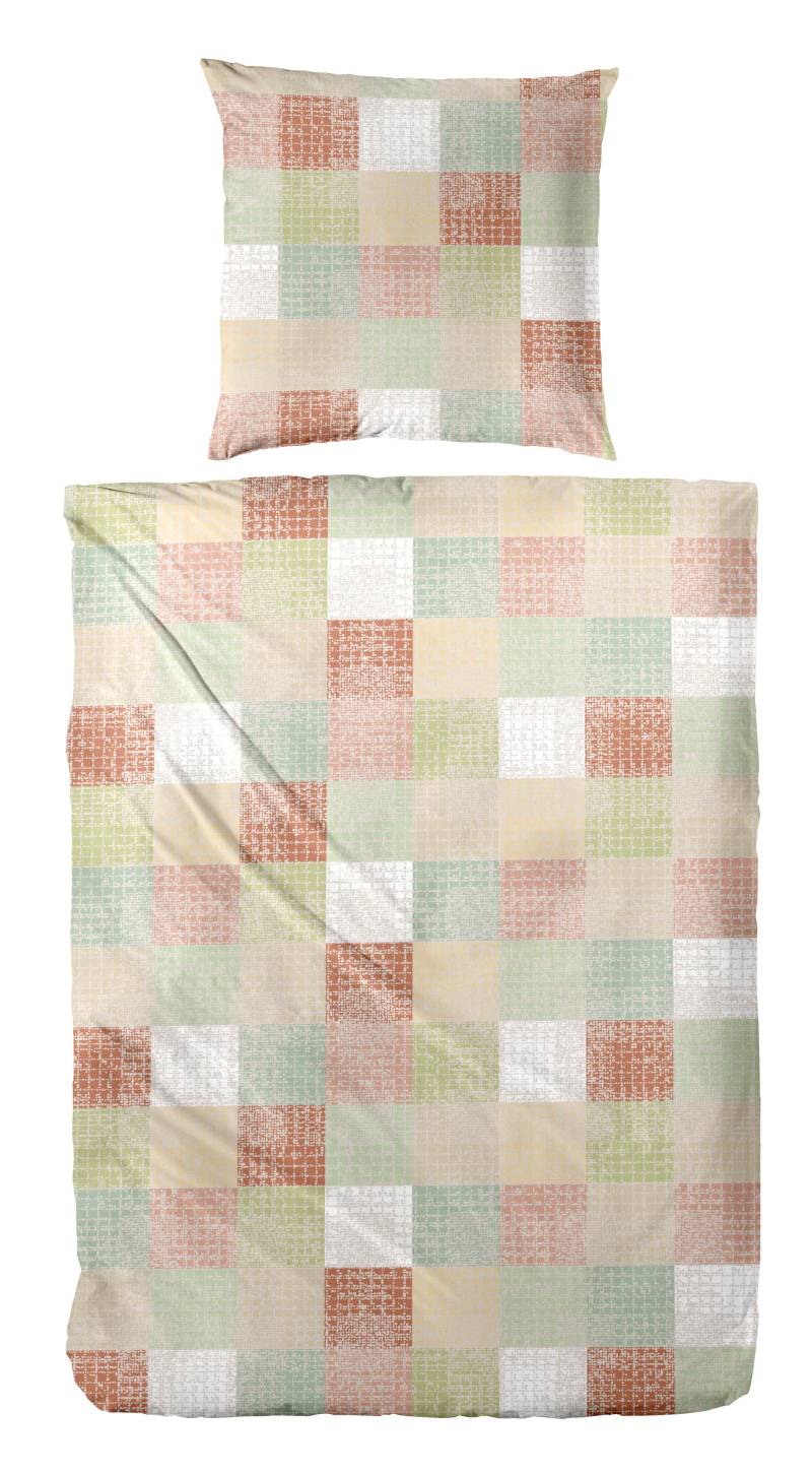 Hahn Haustextilien Bettwäsche 135x200cm in Farbe braun-rot von Hahn Haustextilien