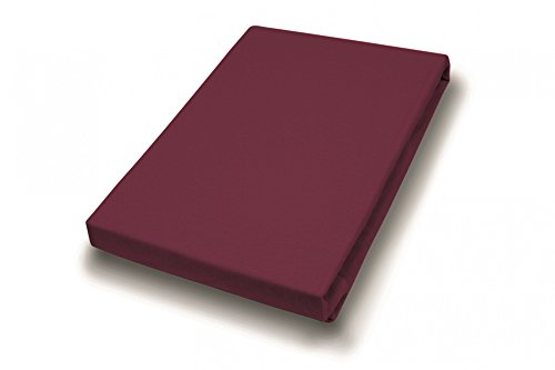 Hahn Haustextilien Jersey-Spannlaken Basic 90-100 x 200 cm bordeaux von Hahn Haustextilien
