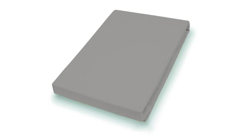 Hahn Haustextilien Spannbetttuch 100x200cm in Farbe kiesel, von Hahn Haustextilien