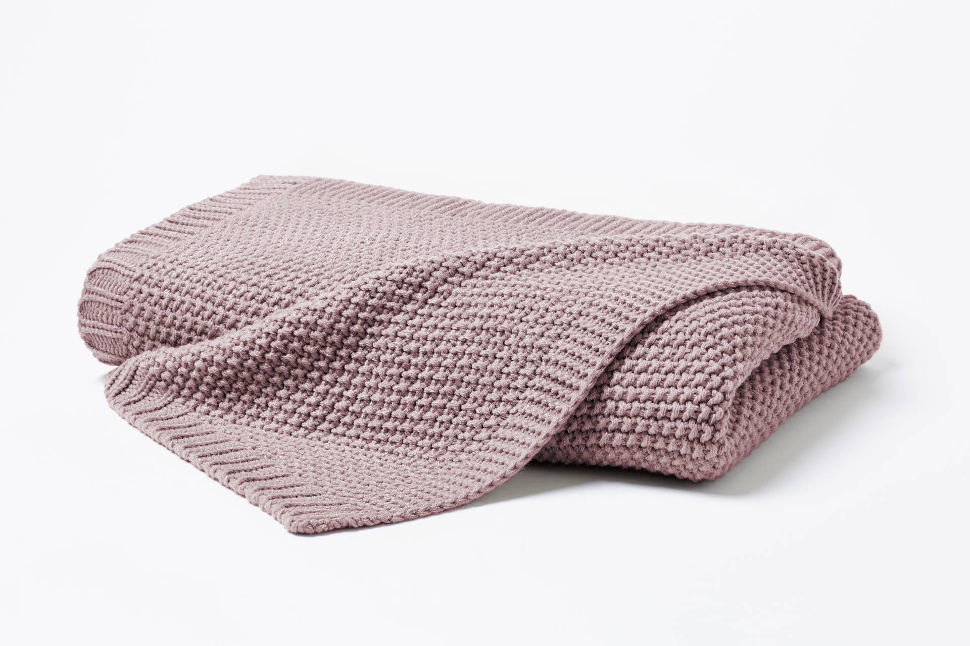 Hahn Haustextilien Strickdecke 130x170cm in Farbe mauve, Hahn Haustextilien Strickdecke 130x170cm in Farbe mauve, von Hahn Haustextilien