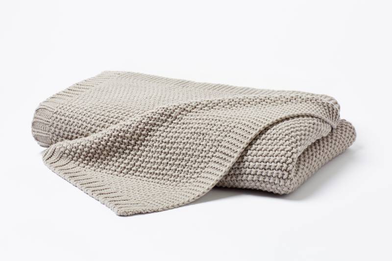 Hahn Haustextilien Strickdecke 130x170cm in Farbe natur, von Hahn Haustextilien