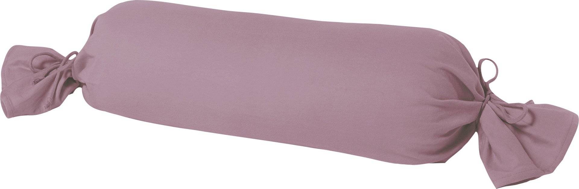 Mako Kissenbezug Feinjersey für Nackenrolle 15 x 40 cm rosenholz von Hahn Haustextilien