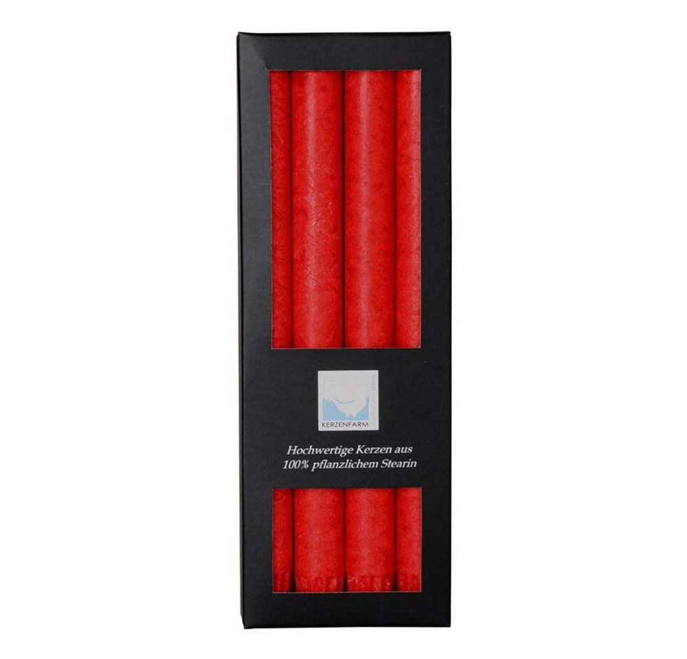 Hahn Kerzenfarm Formkerze Stearin Stabkerze Set - rot 4Stk. von Hahn Kerzenfarm