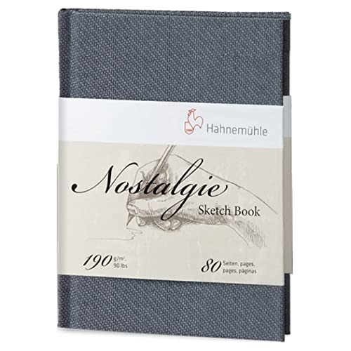 Hahnemühle Nostalgie Skizzenbuch, Premium Zeichenbuch, 190 g/m², naturweiß, 80 Seiten, DIN A5 - Portraitformat von Hahnemühle