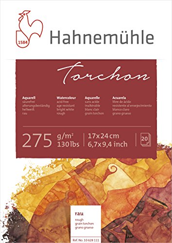 Hahnemühle Torchon, raues Aquarellpapier, 275 g/m², raue grobe Leinenstruktur, hellweiß, 20 Blatt, 17x24cm Hahnemühle Torchon, raues Aquarellpapier, 275 g/m², raue grobe Leinenstruktur, hellweiß, 20 Blatt, 17x24cm von Hahnemühle