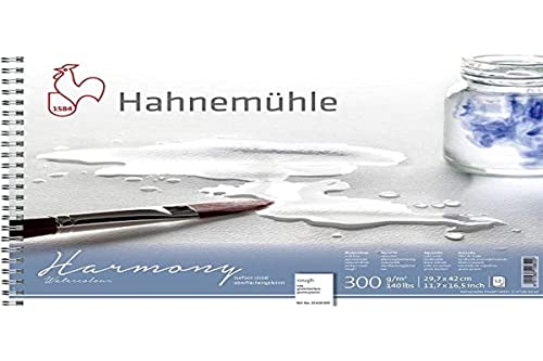 Hahnemühle Harmony Watercolour, rau, DIN A3, spiralisiert, 300g/m², naturweiß, 12 Blatt von Hahnemühle