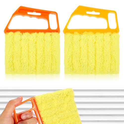 2 Stück Jalousien Reinigungsbürste Set Mikrofaser Putztuch Reiniger Jalousienreiniger Waschbare Fenster Reinigungsbürste für Jalousie Staub Schmutz von HaiFafafaing