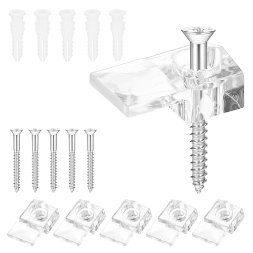 40 Sets Halterungen Für Glasscheiben Glasklemme Spiegelhalter Glashalter Klammern Kunststoff Spiegelhalterung Wand Spiegelhalter Clips Glas Retainer Halterungsclips-Kit von HaiFafafaing