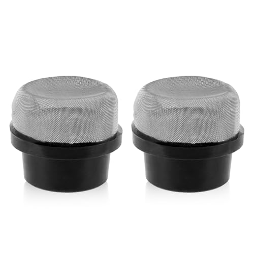 HaiFafafaing 2 Stück 190106Z Luftentlüfter Siebkappe Edelstahl Ersatz Siebkappen für Wasserfilter Pool Filter Teile mit Gummidichtung (Schwarz) von HaiFafafaing