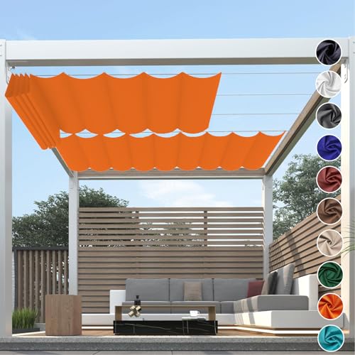 Einziehbare Wellen Sonnensegel Wasserdicht Rechteckig mit Ösen,Markisenstoff UV Schutz 95%,Sonnenschutz Markise Reißfest Wetterfest mit Seil,für Balkon Terrasse Garten, Orange 3.8x2m Einziehbare Wellen Sonnensegel Wasserdicht Rechteckig mit Ösen,Markisenstoff UV Schutz 95%,Sonnenschutz Markise Reißfest Wetterfest mit Seil,für Balkon Terrasse Garten, Orange 3.8x2m von HaiTaoSy