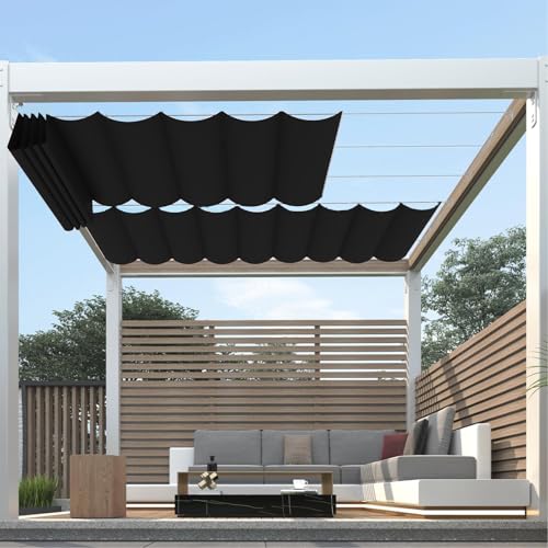 Einziehbare Wellen Sonnensegel Wasserdicht Rechteckig mit Ösen,Markisenstoff UV Schutz 95%,Sonnenschutz Markise Reißfest Wetterfest mit Seil,für Balkon Terrasse Garten, Schwarz 2.3x8m Einziehbare Wellen Sonnensegel Wasserdicht Rechteckig mit Ösen,Markisenstoff UV Schutz 95%,Sonnenschutz Markise Reißfest Wetterfest mit Seil,für Balkon Terrasse Garten, Schwarz 2.3x8m von HaiTaoSy
