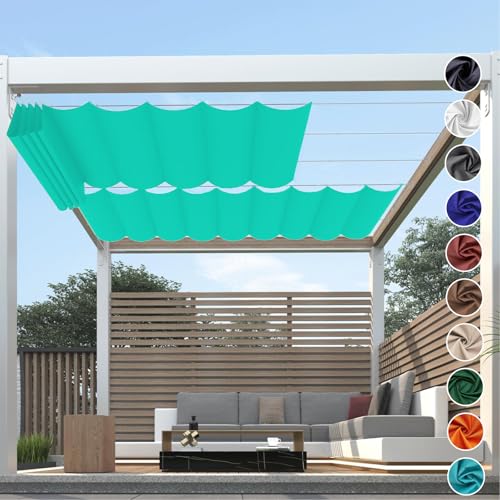 Einziehbares Sonnensegel Wasserdicht Rechteckig mit Ösen,Markisenstoff UV Schutz 95%,Sonnenschutz Markise Reißfest Wetterfest mit Seil,für Balkon Terrasse Garten, Türkis 0.6x2m Einziehbares Sonnensegel Wasserdicht Rechteckig mit Ösen,Markisenstoff UV Schutz 95%,Sonnenschutz Markise Reißfest Wetterfest mit Seil,für Balkon Terrasse Garten, Türkis 0.6x2m von HaiTaoSy