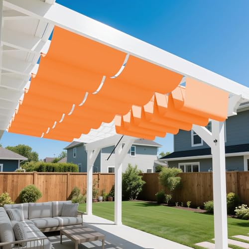 Upgrade Einziehbare Welle Sonnensegel mit Ösen 4,8x10 m - Wellenmarkise Nach Maß, Wasserdicht, 95% UV-Schutz, Wetterfest - Sonnenschutz für Terrasse, pergola, Garten - Orange Upgrade Einziehbare Welle Sonnensegel mit Ösen 4,8x10 m - Wellenmarkise Nach Maß, Wasserdicht, 95% UV-Schutz, Wetterfest - Sonnenschutz für Terrasse, pergola, Garten - Orange von HaiTaoSy