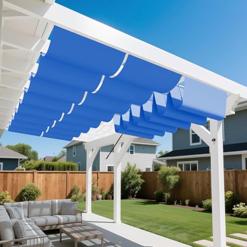 Upgrade Einziehbare Welle Sonnensegel mit Ösen 5x5 m - Wellenmarkise Nach Maß, Wasserdicht, 95% UV-Schutz, Wetterfest - Sonnenschutz für Terrasse, pergola, Garten - Dunkelblau Upgrade Einziehbare Welle Sonnensegel mit Ösen 5x5 m - Wellenmarkise Nach Maß, Wasserdicht, 95% UV-Schutz, Wetterfest - Sonnenschutz für Terrasse, pergola, Garten - Dunkelblau von HaiTaoSy