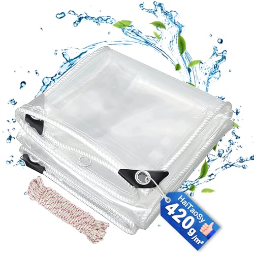 Plane Transparen Staubdicht mit Ösen 1.5x3M, 420g/m² PVC Material Abdeckplane Wasserdicht, Durchsichtige Plane Für DraußEn, Premium Abdeckplane mit Seil, für Gartenmöbel Pflanzen Pavillon Balkon Plane Transparen Staubdicht mit Ösen 1.5x3M, 420g/m² PVC Material Abdeckplane Wasserdicht, Durchsichtige Plane Für DraußEn, Premium Abdeckplane mit Seil, für Gartenmöbel Pflanzen Pavillon Balkon von HaiTaoSy