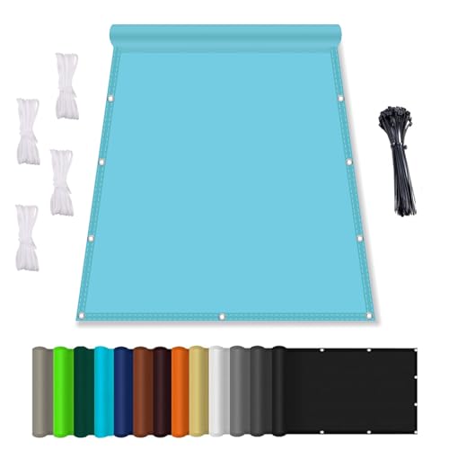 Rechter Winkel Sonnensegel, Sonnenschutz Garten mit Seil, Wasserdicht markisenstoff, Wasserabweisend Imprägniert 95% Uv-Block, für Garten Terrasse Camping Cyanfarben 4x5M von HaiTaoSy