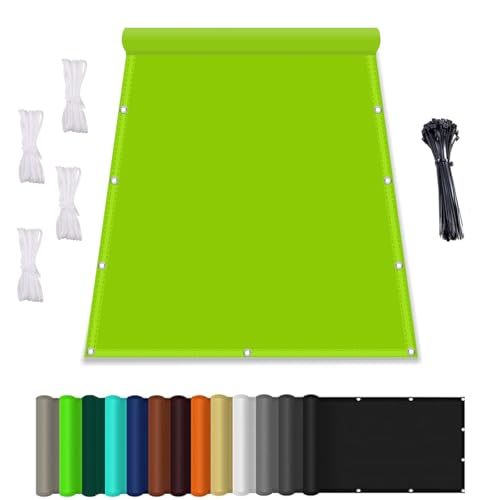 Sonnenschutz Netz, Balkonumrandung mit ösen, Wasserdicht markisenstoff, Quadrat PES Polyester Sonnenschutz, für AußEnbereich,Garten Grün-3,1.7x3M von HaiTaoSy