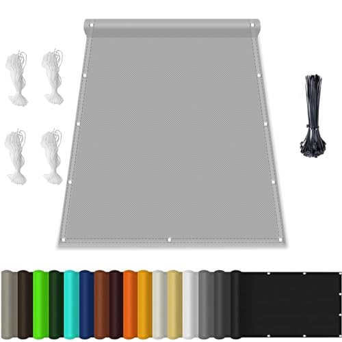 Sonnensegel Rechteckig, Sonnenschutz Garten mit Seil, Wasserdicht markisenstoff, Quadrat PES Polyester Sonnenschutz, für überdachung Balkon Terrasse Schwimmbad Hellgrau 1.6x3.6M von HaiTaoSy