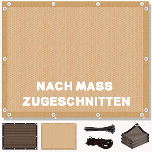 Sonnensegel Rechteckig Windschutz mit ösen 0.7x1.8M Segeltuch Wasserdicht, Sonnenschutz Markise inkl Seil, 95% UV-Schutz Reißfest Wetterfest, für Garten Balkon Und Terrasse, Beige von HaiTaoSy